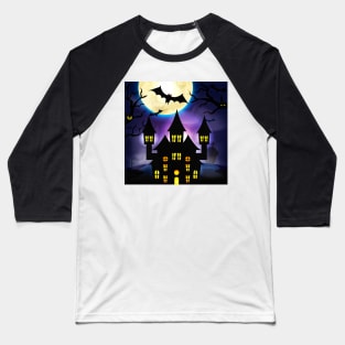 Haunted castle in the dark night Baseball T-Shirt